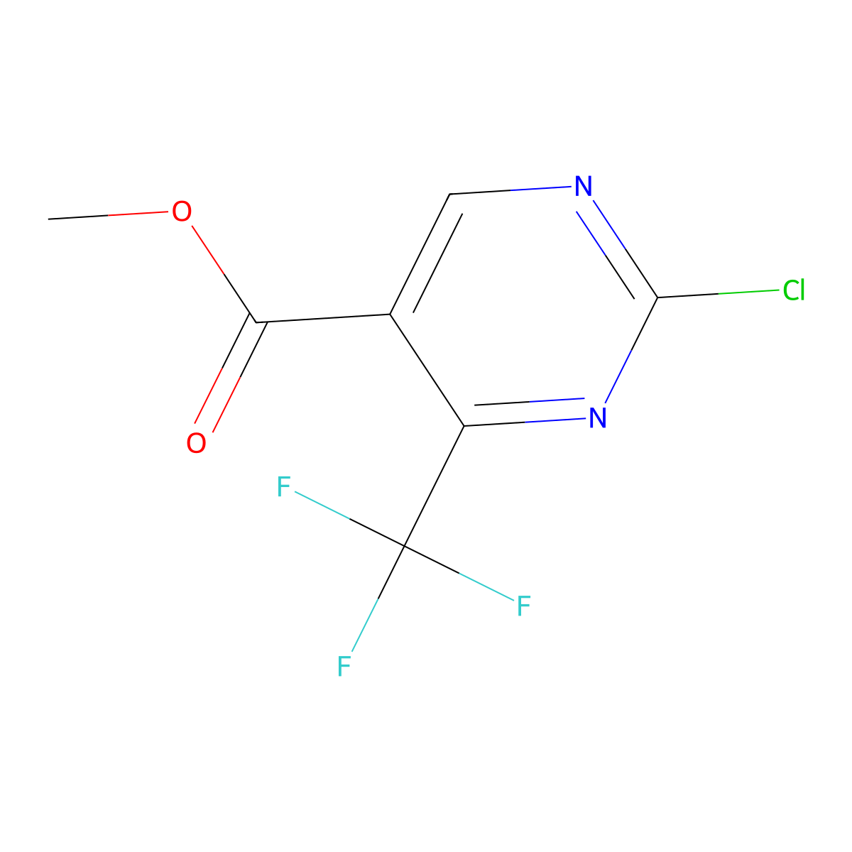 Methyl 2-chloro-4-(trifluoromethyl)pyrimidine-5-carboxylate molecular structure, CAS 175137-27-6