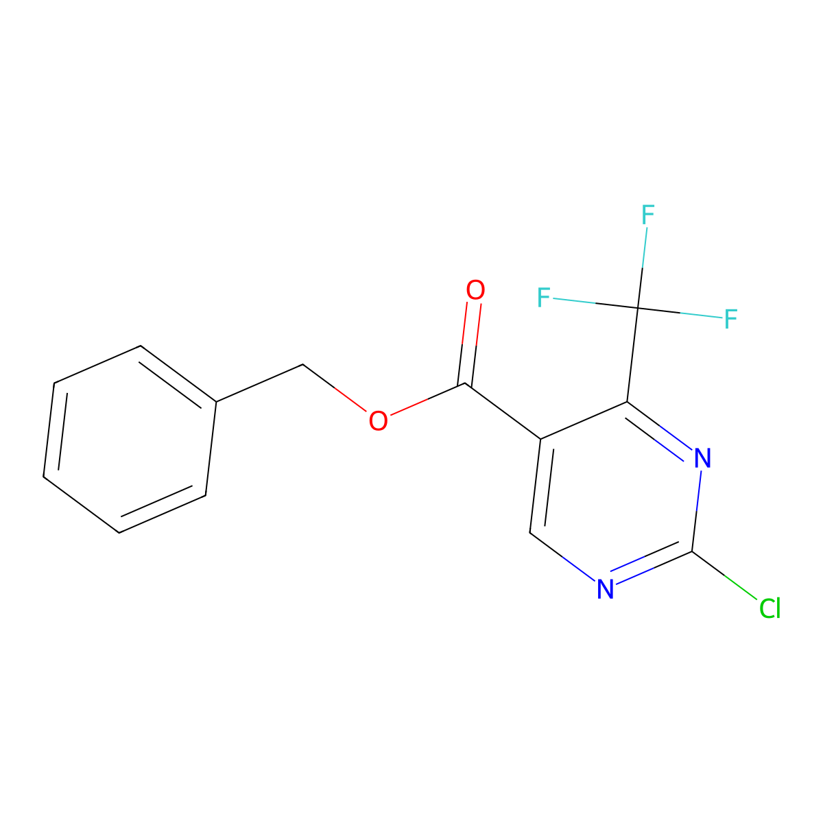 Benzyl 2-chloro-4-(trifluoromethyl)pyrimidine-5-carboxylate molecular structure, CAS 175137-29-8