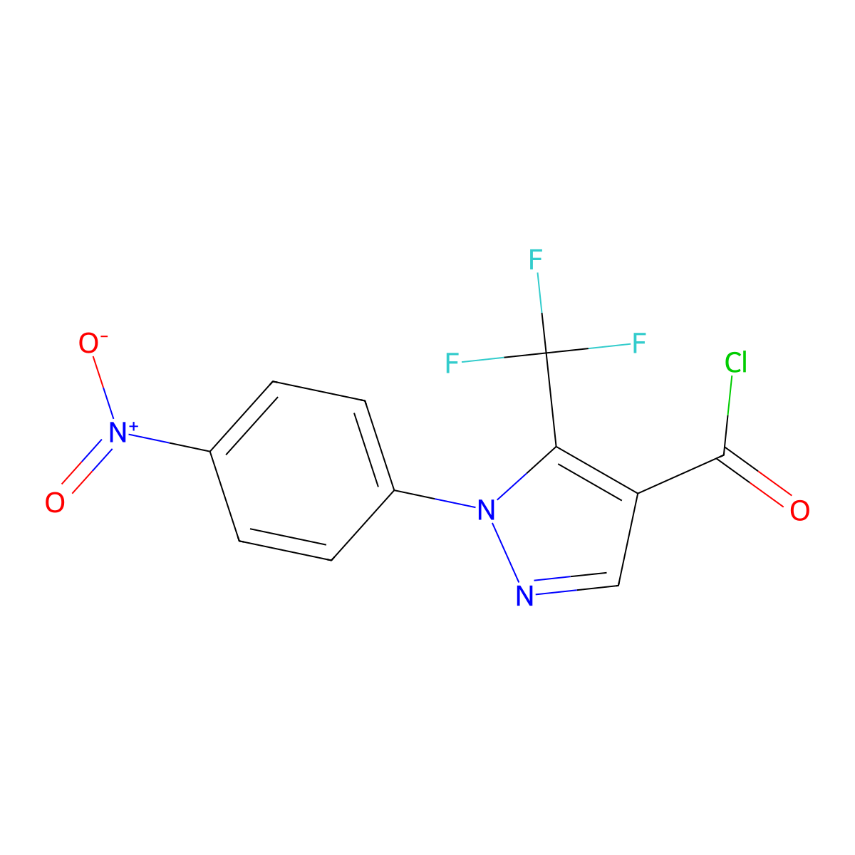 1-(4-Nitrophenyl)-5-(trifluoromethyl)pyrazole-4-carbonyl chloride molecular structure, CAS 175137-36-7