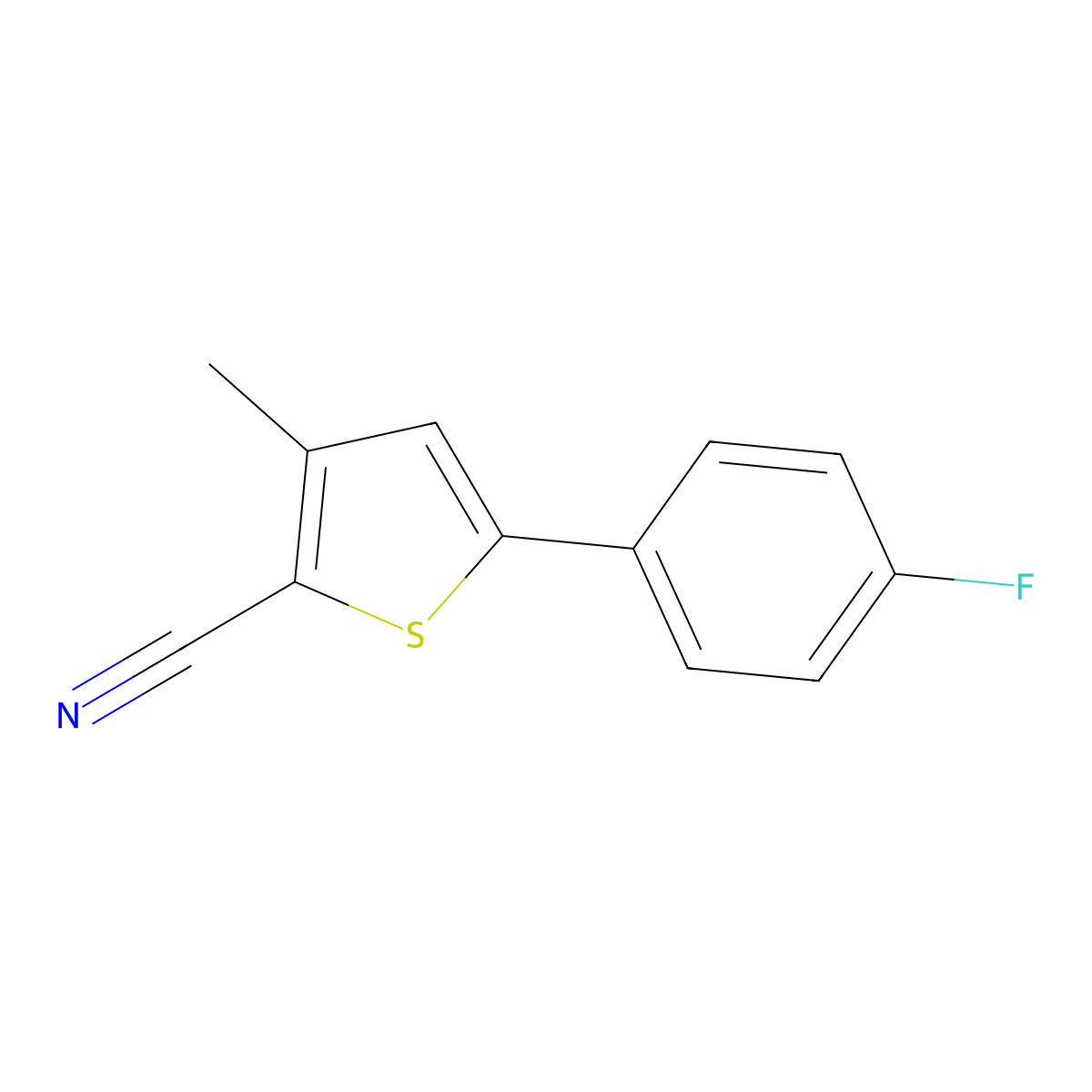 5-(4-Fluorophenyl)-3-methyl-2-thiophenecarbonitrile molecular structure, CAS 175137-39-0