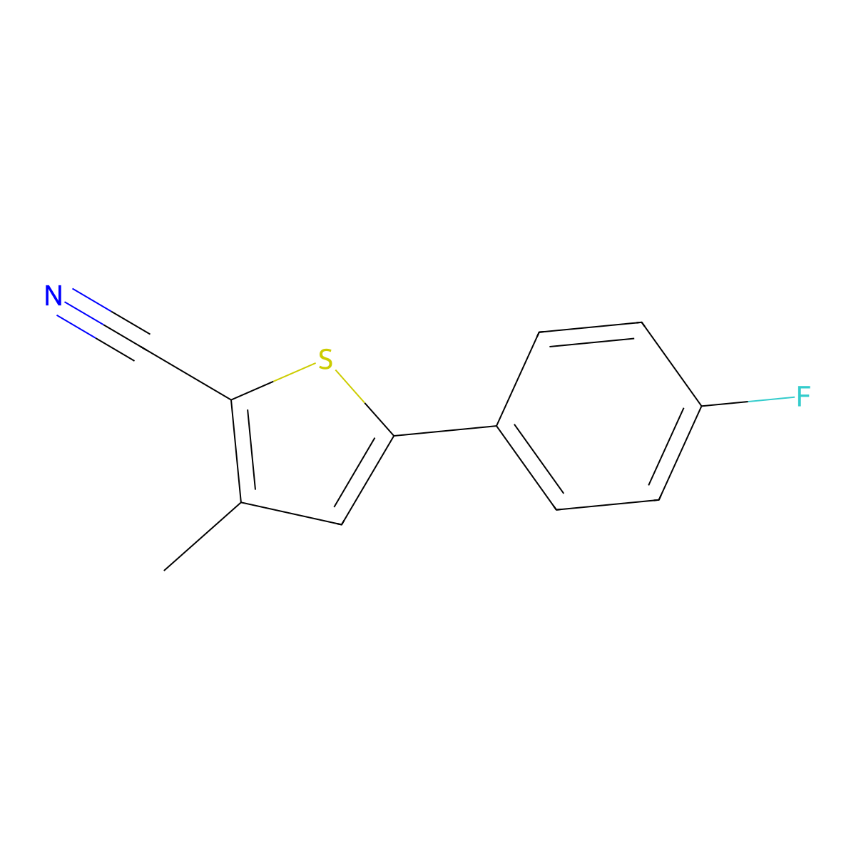 5-(4-Fluorophenyl)-3-methyl-2-thiophenecarbonitrile molecular structure, CAS 175137-39-0