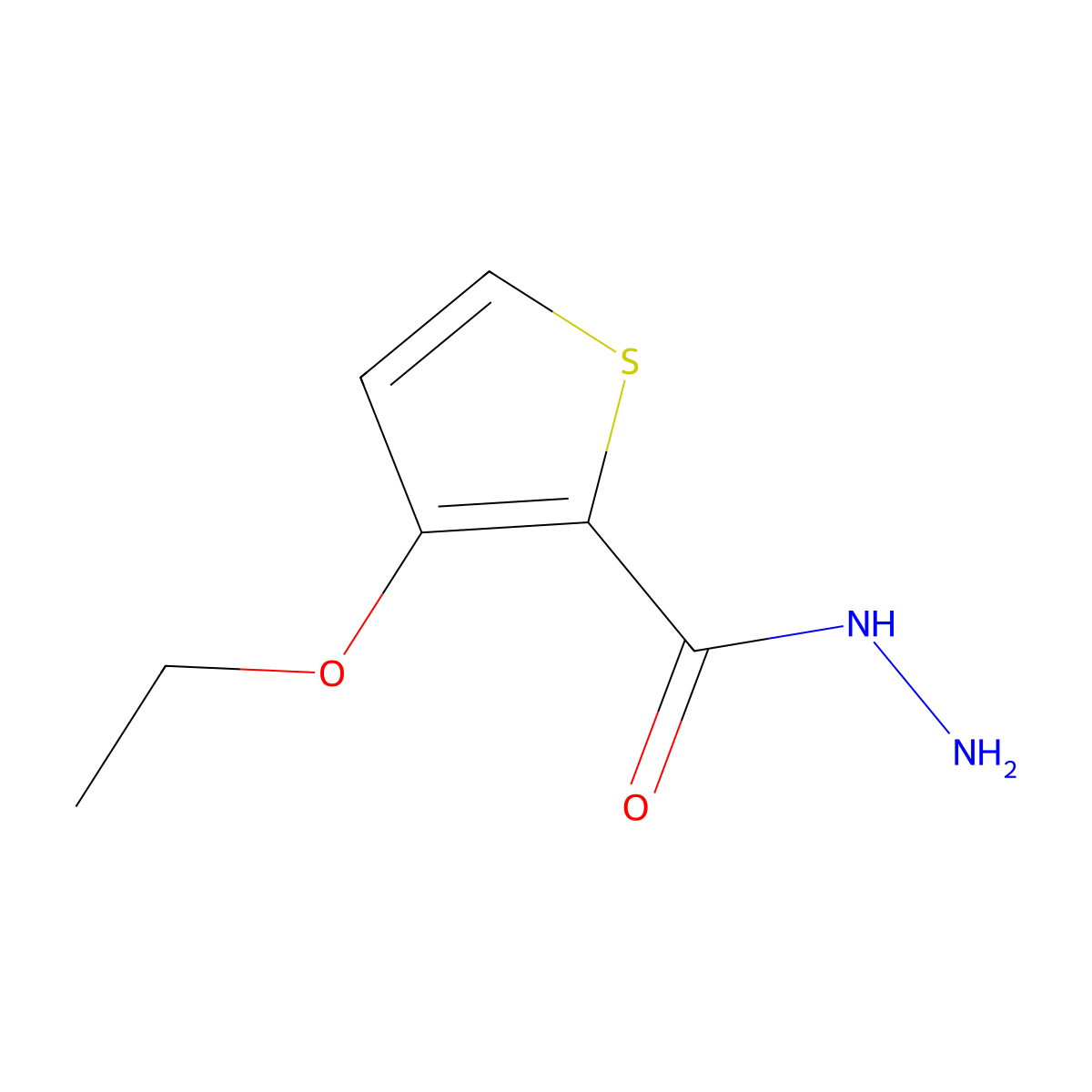 3-Ethoxythiophene-2-carbohydrazide molecular structure, CAS 175137-40-3