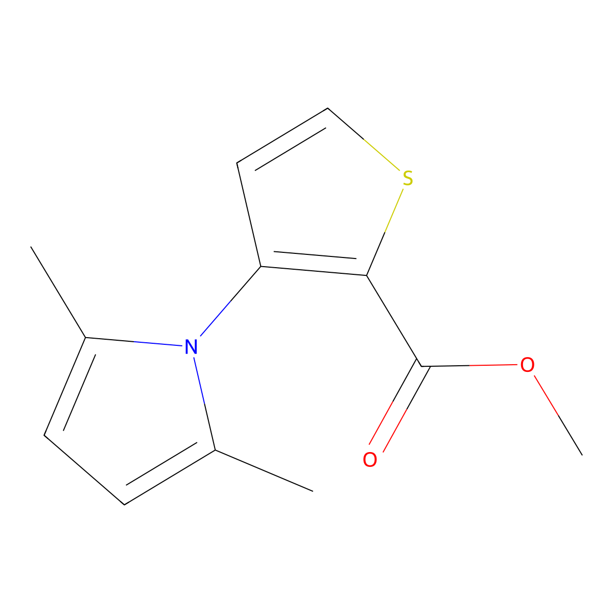 methyl 3-(2,5-dimethyl-1H-pyrrol-1-yl)thiophene-2-carboxylate molecular structure, CAS 175137-41-4