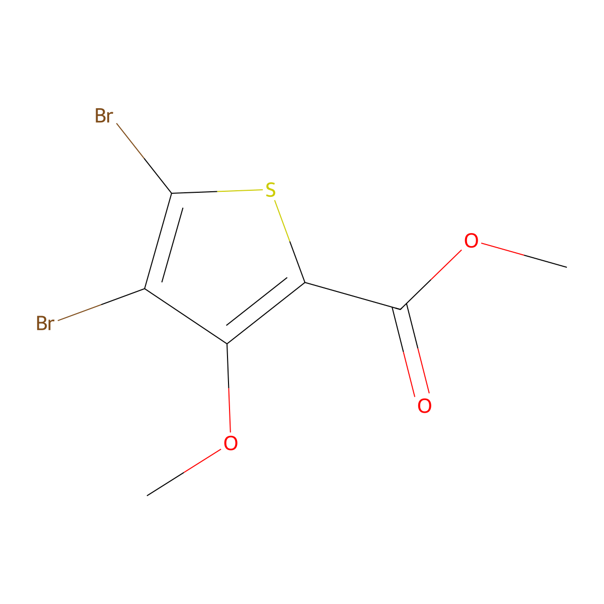Methyl 4,5-dibromo-3-methoxythiophene-2-carboxylate molecular structure, CAS 175137-42-5