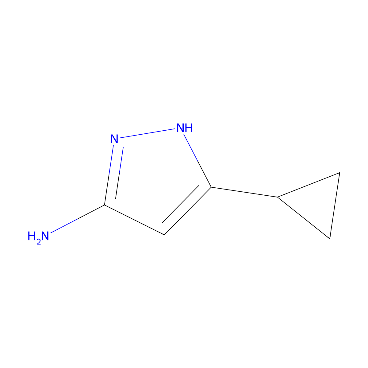 3-cyclopropyl-1H-pyrazol-5-amine molecular structure, CAS 175137-46-9