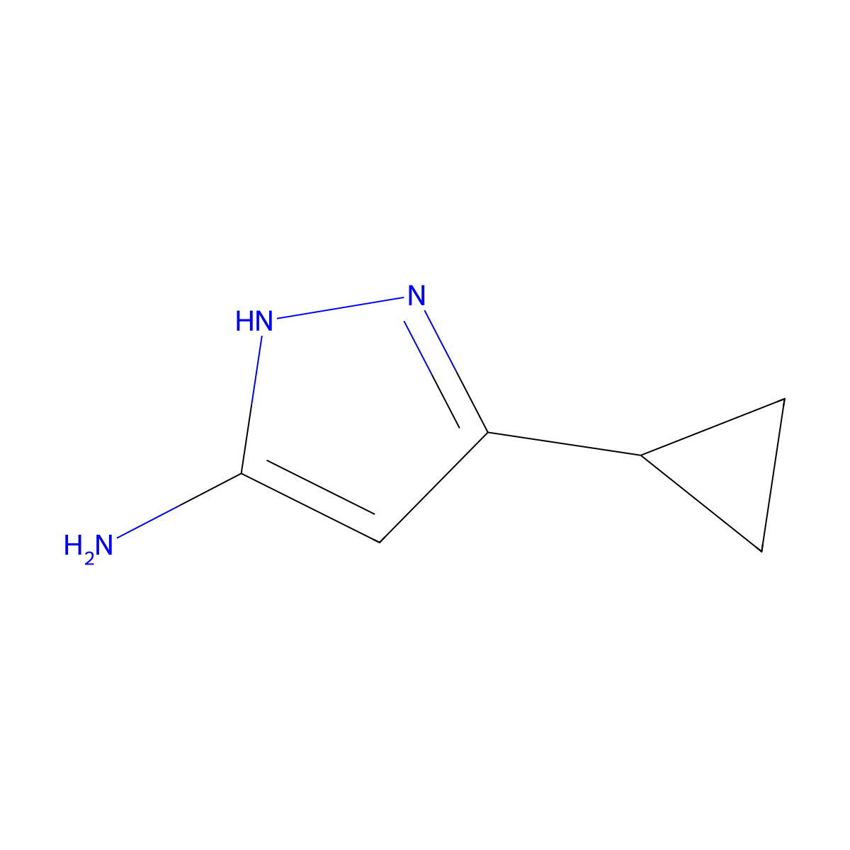 3-cyclopropyl-1H-pyrazol-5-amine molecular structure, CAS 175137-46-9