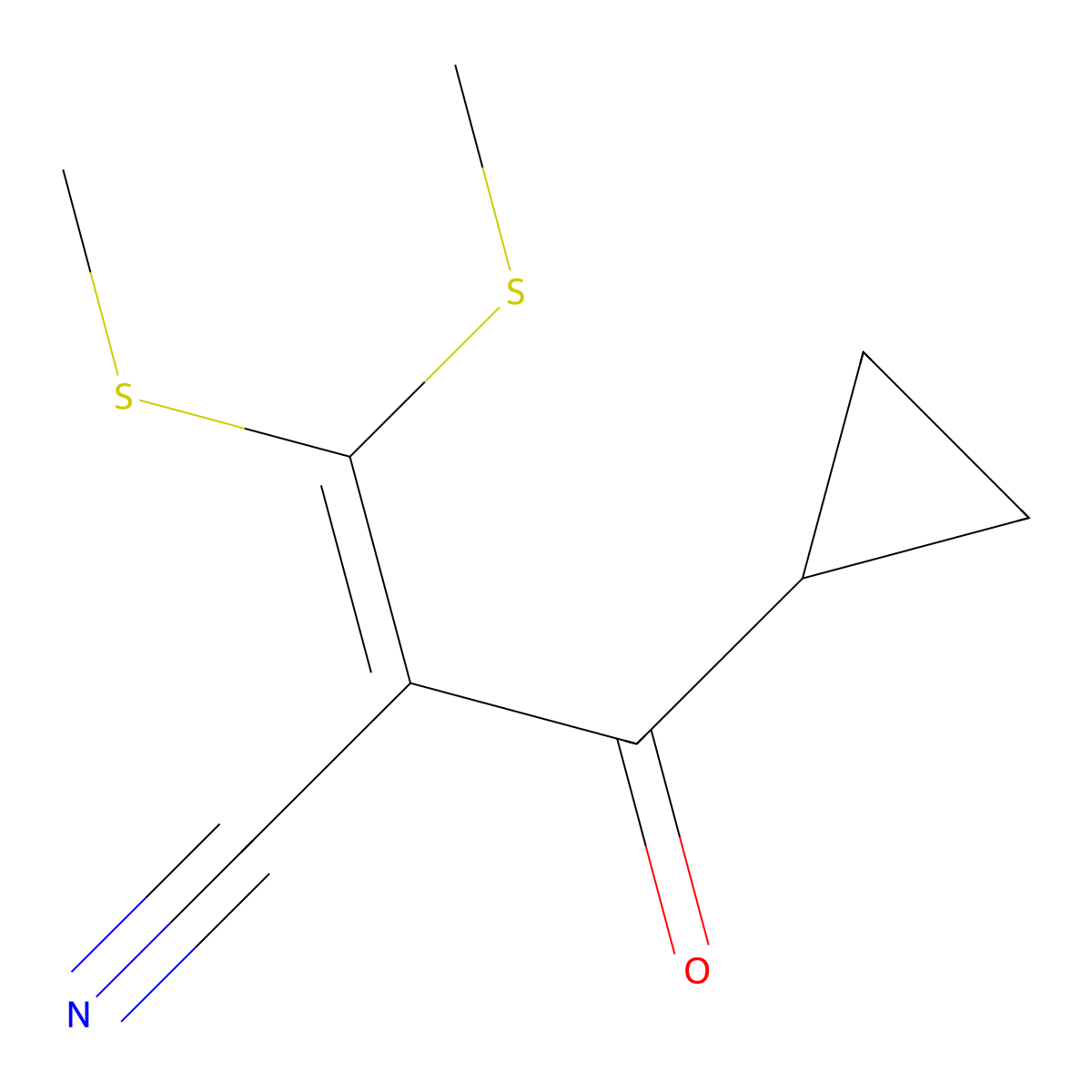 2-(Cyclopropylcarbonyl)-3,3-di(methylthio)acrylonitrile molecular structure, CAS 175137-55-0