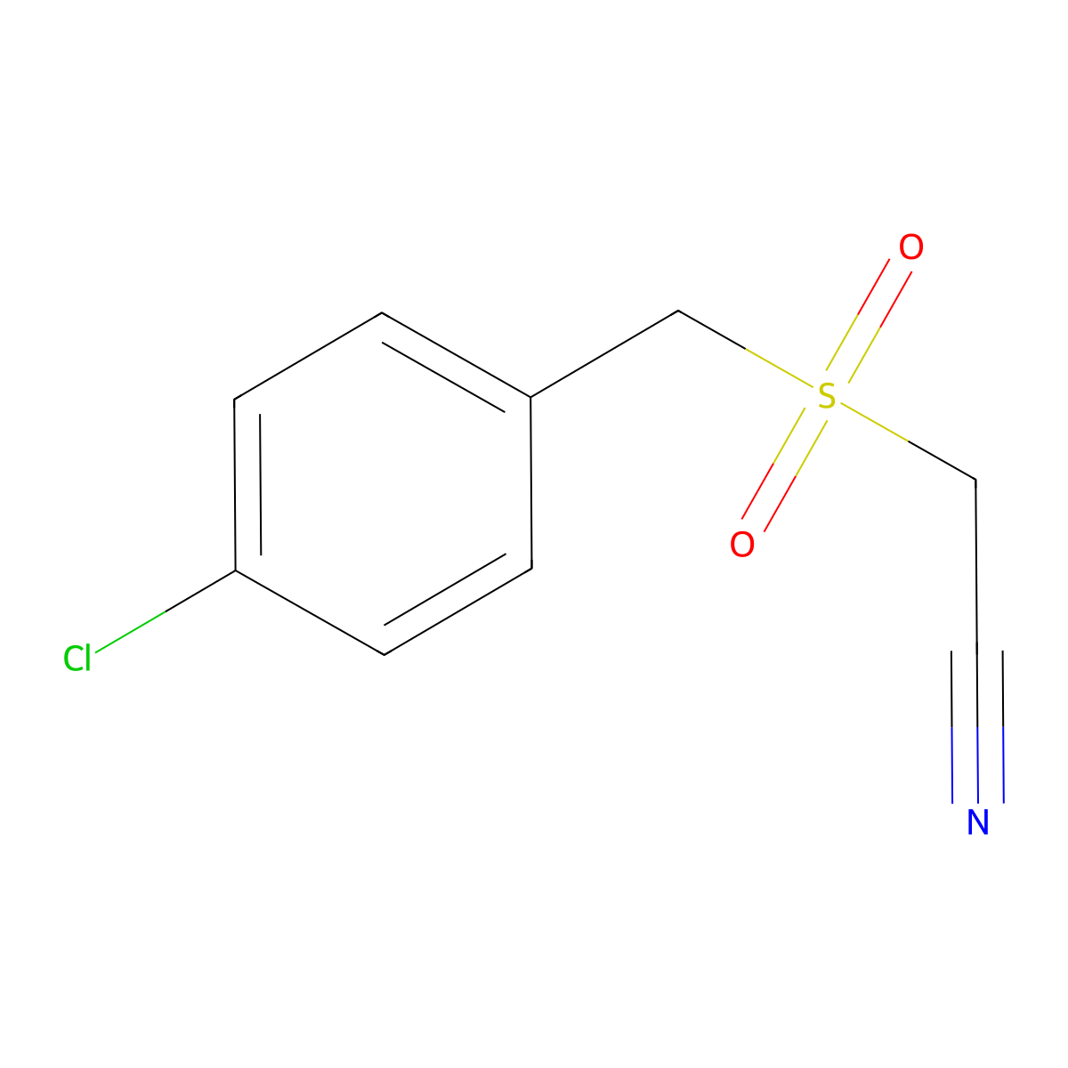 2-[[(4-Chlorophenyl)methyl]sulfonyl]acetonitrile molecular structure, CAS 175137-57-2