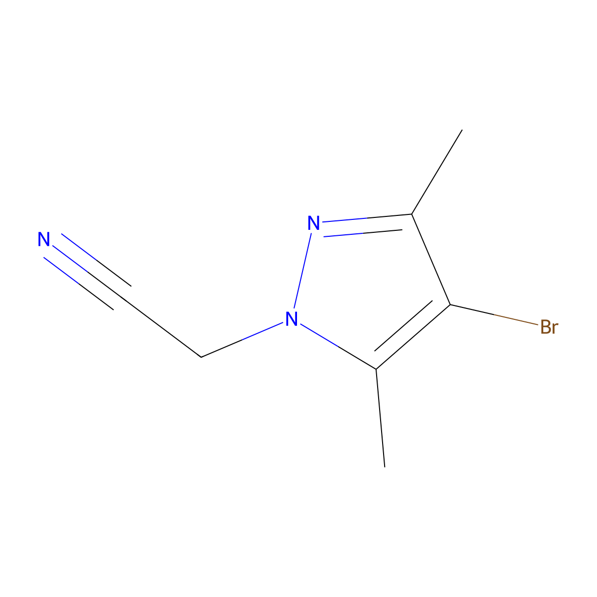 2-(4-bromo-3,5-dimethyl-1H-pyrazol-1-yl)acetonitrile molecular structure, CAS 175137-59-4