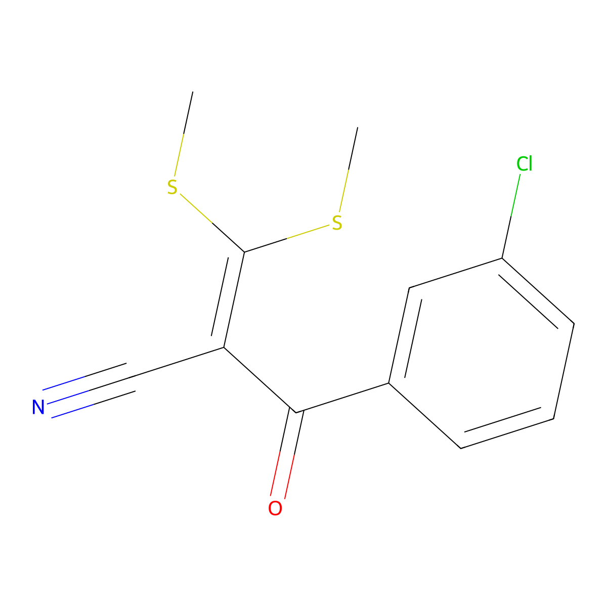 2-(3-Chlorobenzoyl)-3,3-di(methylthio)acrylonitrile molecular structure, CAS 175137-70-9