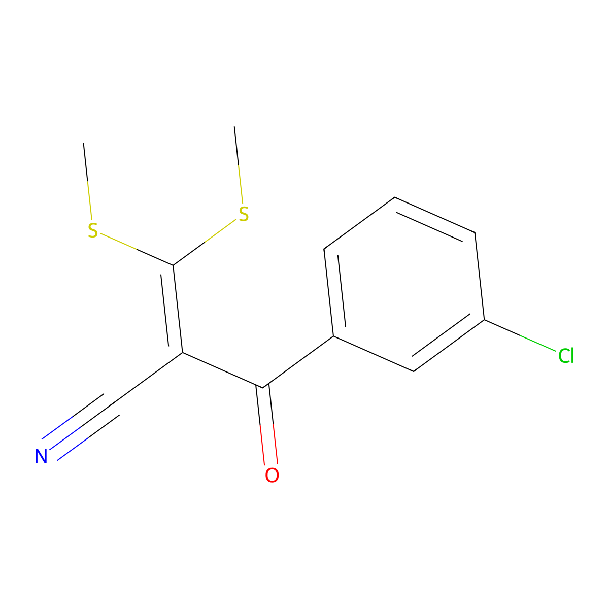 2-(3-Chlorobenzoyl)-3,3-di(methylthio)acrylonitrile molecular structure, CAS 175137-70-9