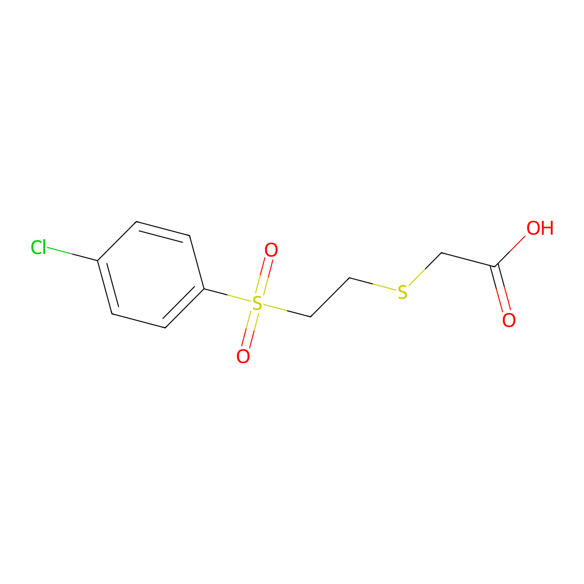 2-({2-[(4-Chlorophenyl)sulfonyl]ethyl}thio)acetic acid molecular structure, CAS 175137-71-0