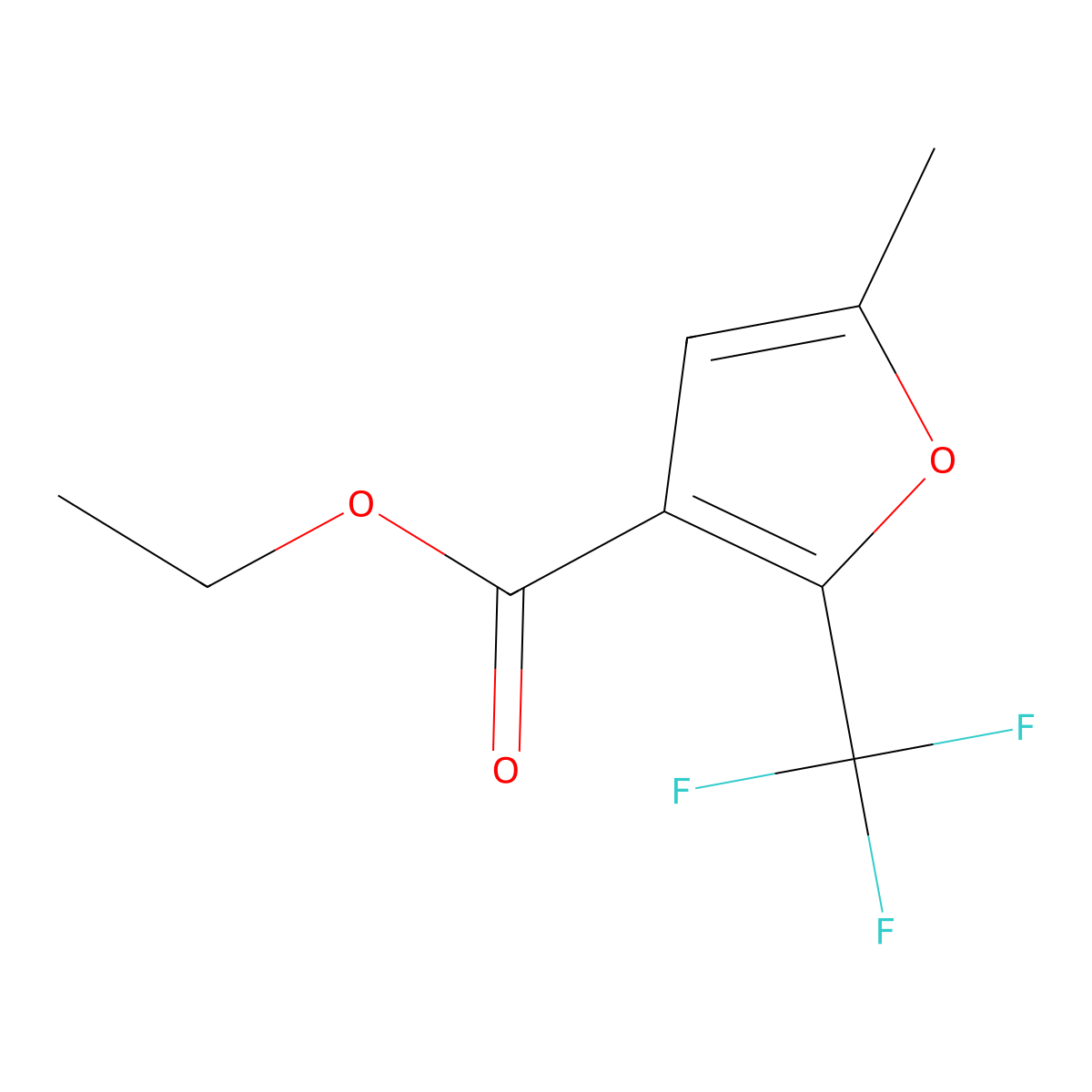 Ethyl 5-methyl-2-(trifluoromethyl)furan-3-carboxylate molecular structure, CAS 17515-73-0