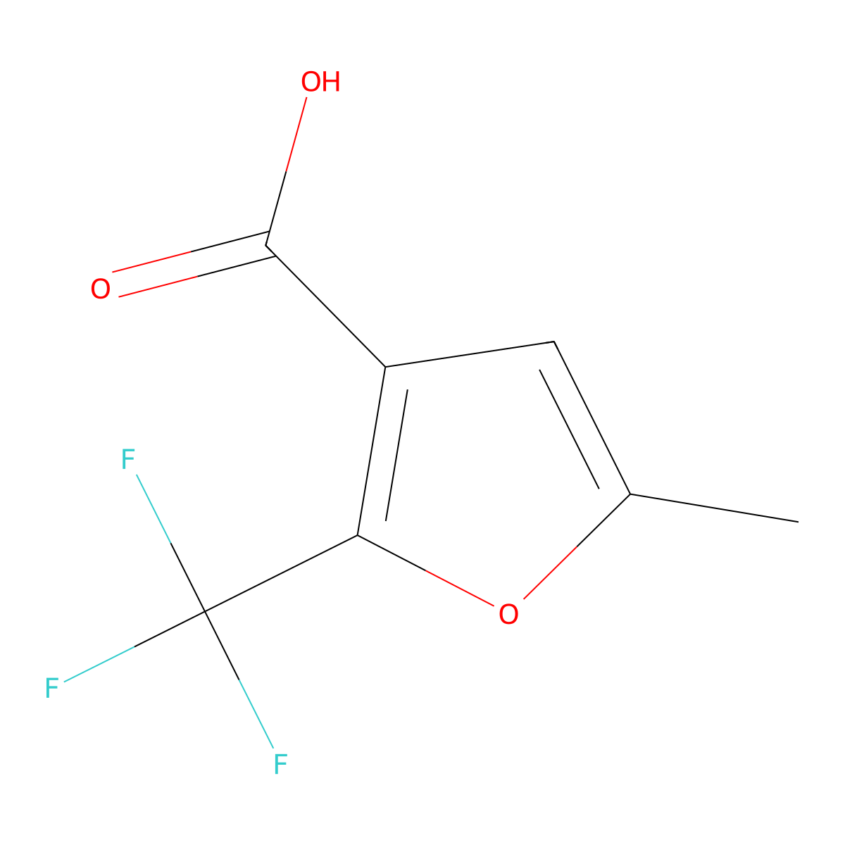 5-Methyl-2-(trifluoromethyl)-3-furancarboxylic acid molecular structure, CAS 17515-74-1