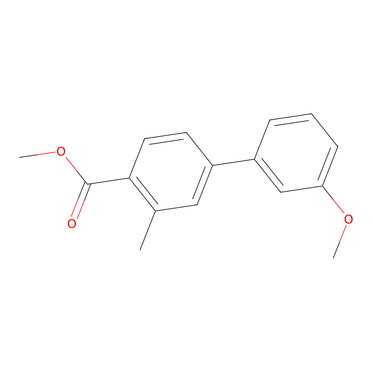 Methyl 3'-methoxy-3-methyl[1,1'-biphenyl]-4-carboxylate molecular structure, CAS 175152-61-1