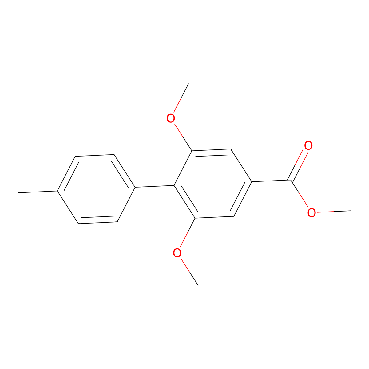 Methyl 2,6-dimethoxy-4'-methyl[1,1'-biphenyl]-4-carboxylate molecular structure, CAS 175152-71-3