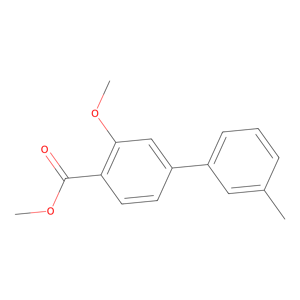 Methyl 3-methoxy-3'-methyl[1,1'-biphenyl]-4-carboxylate molecular structure, CAS 175152-77-9