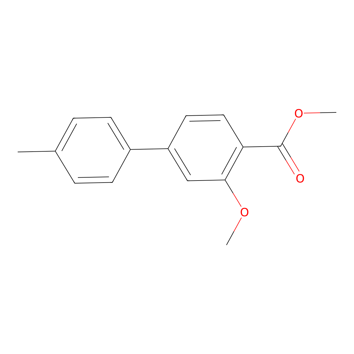 Methyl 3-methoxy-4'-methyl-[1,1'-biphenyl]-4-carboxylate molecular structure, CAS 175152-81-5