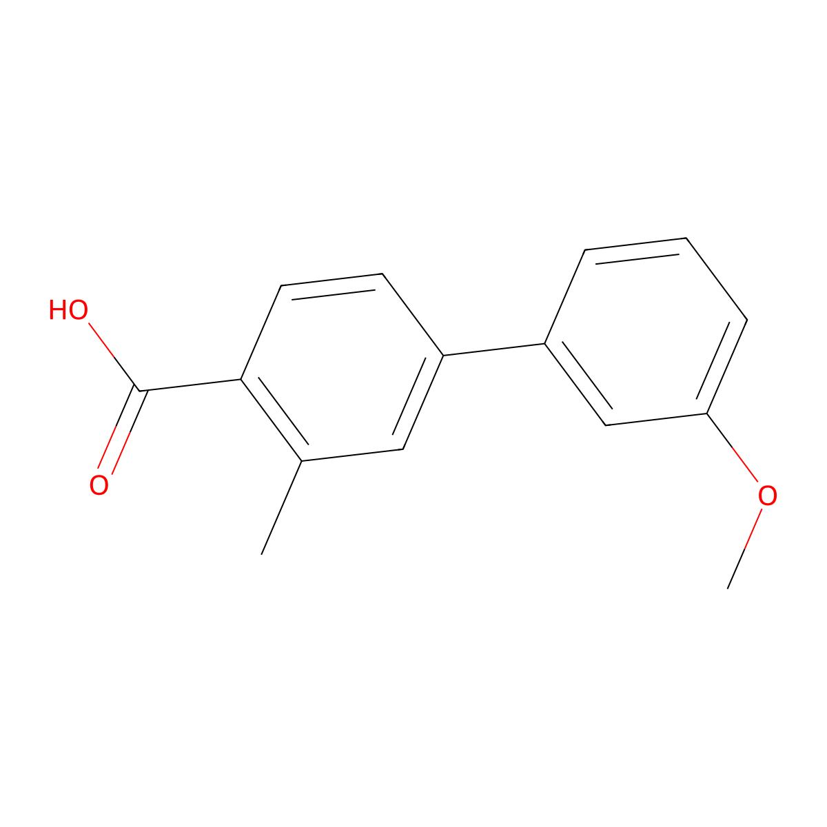 3'-Methoxy-3-methyl[1,1'-biphenyl]-4-carboxylic acid molecular structure, CAS 175152-93-9