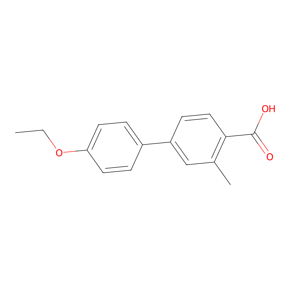 4'-Ethoxy-3-methyl[1,1'-biphenyl]-4-carboxylic acid molecular structure, CAS 175153-14-7