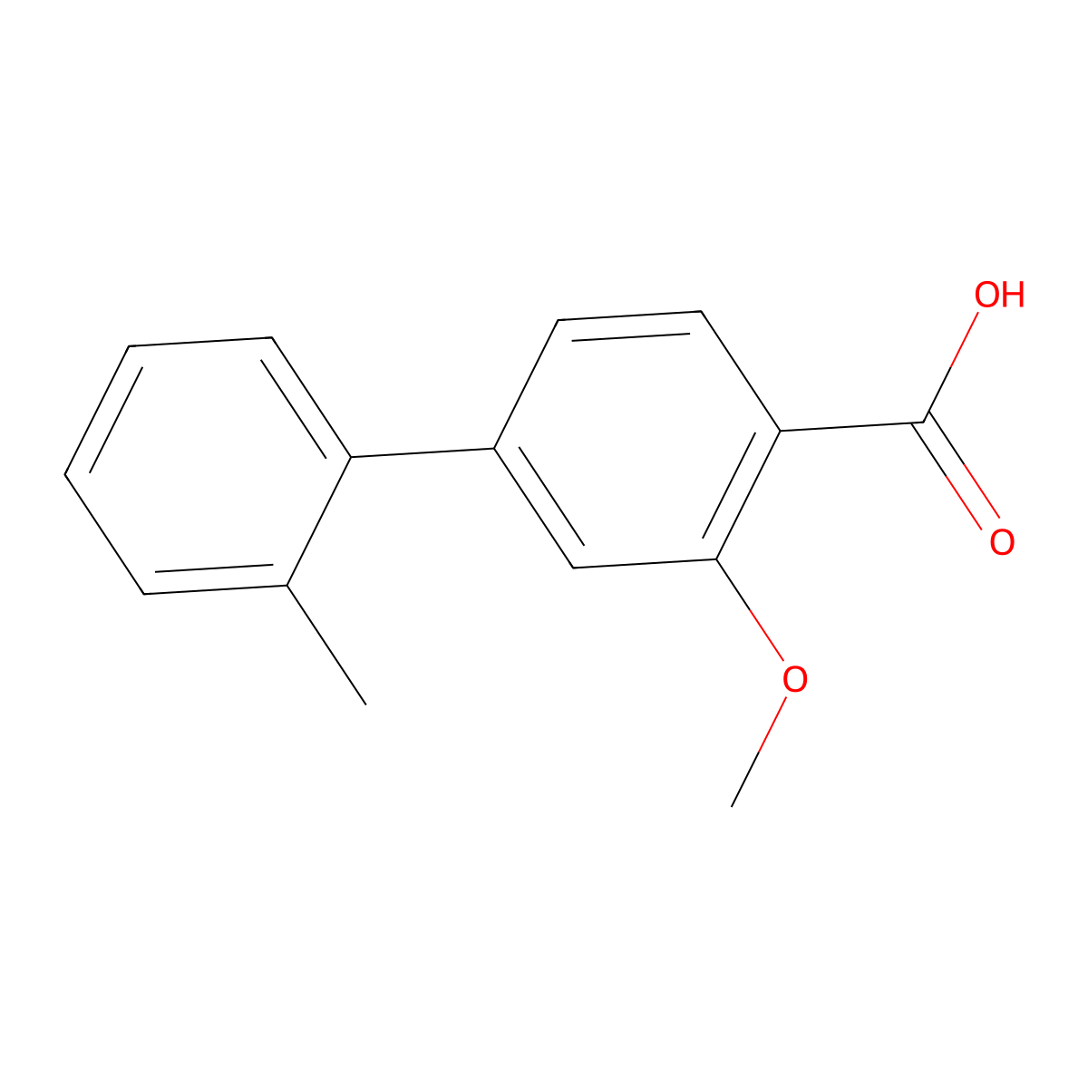 2-Methoxy-4-(2-methylphenyl)benzoic acid molecular structure, CAS 175153-16-9