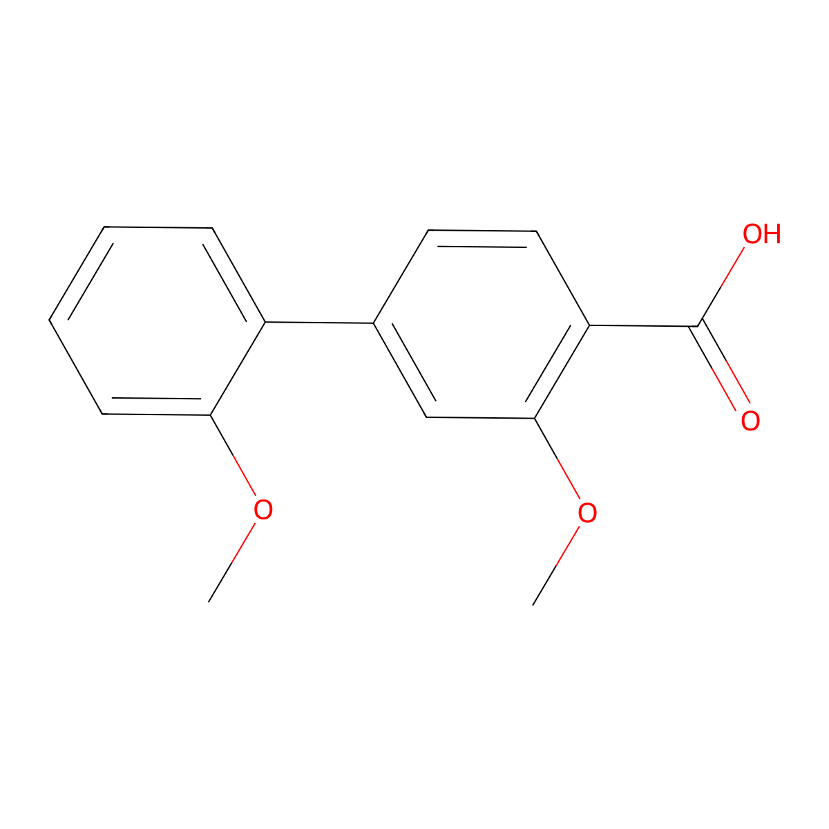 2-Methoxy-4-(2-methoxyphenyl)benzoic acid molecular structure, CAS 175153-17-0