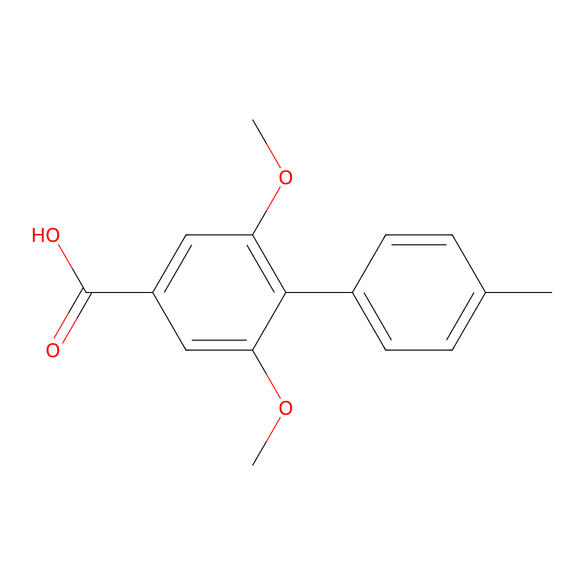2,6-Dimethoxy-4'-methyl[1,1'-biphenyl]-4-carboxylic acid molecular structure, CAS 175153-19-2