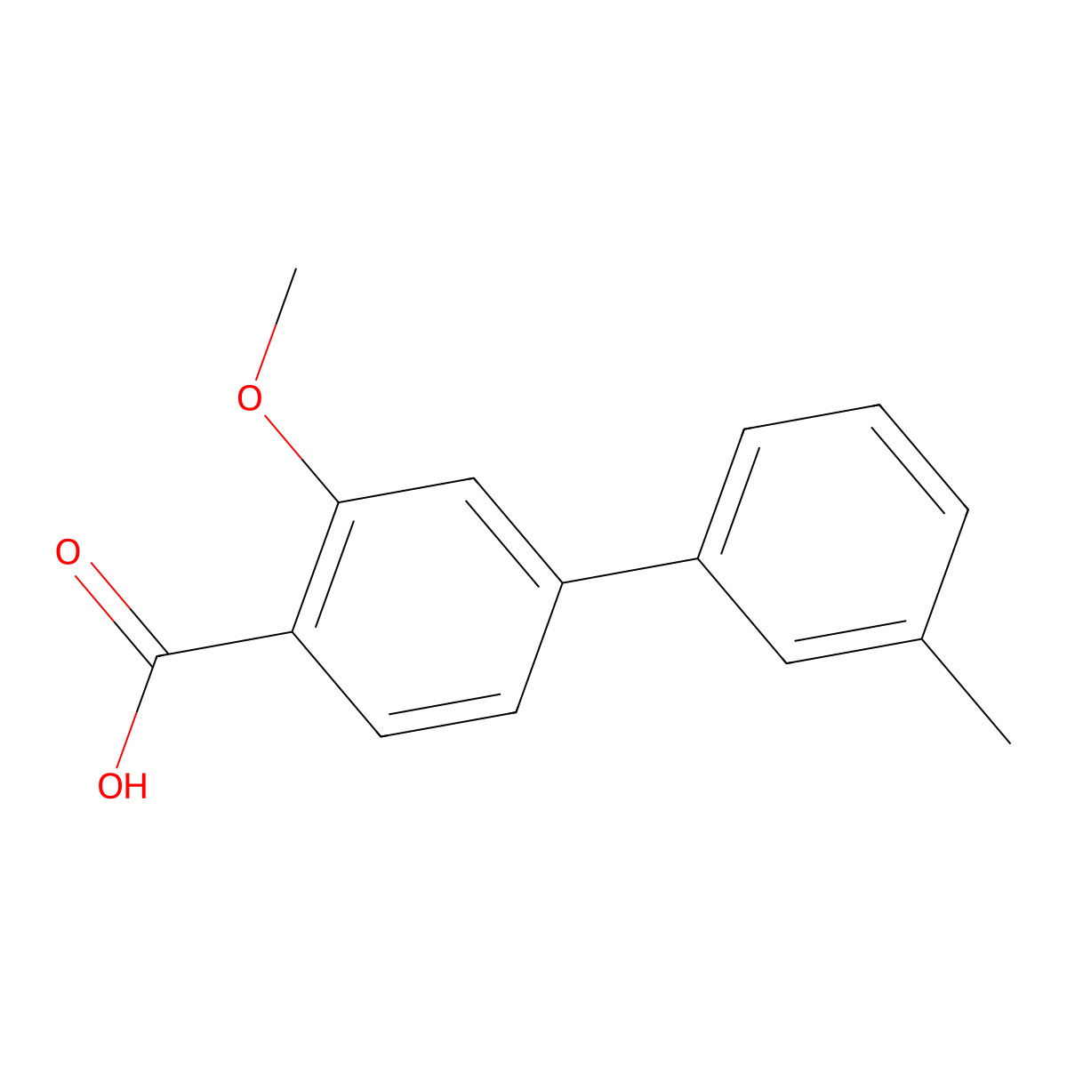 2-Methoxy-4-(3-methylphenyl)benzoic acid molecular structure, CAS 175153-22-7