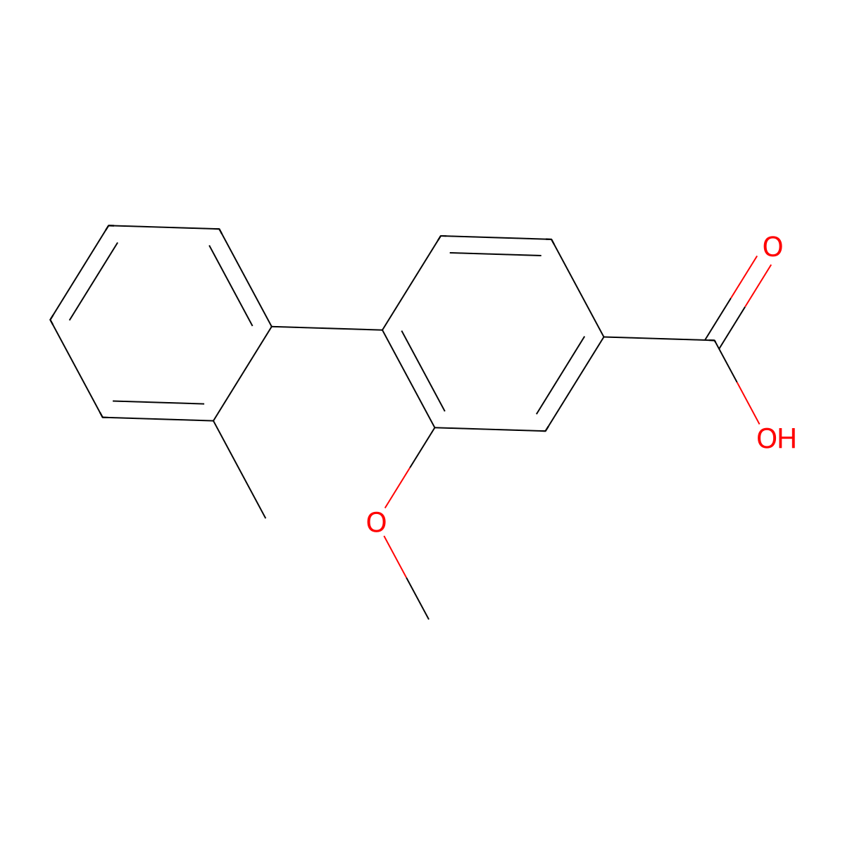 3-Methoxy-4-(2-methylphenyl)benzoic acid molecular structure, CAS 175153-24-9