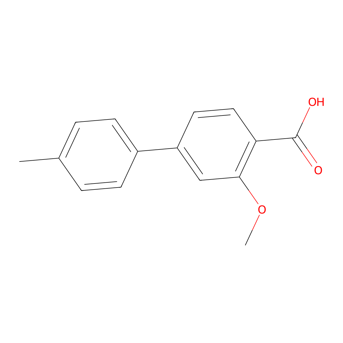 2-Methoxy-4-(4-methylphenyl)benzoic acid molecular structure, CAS 175153-28-3