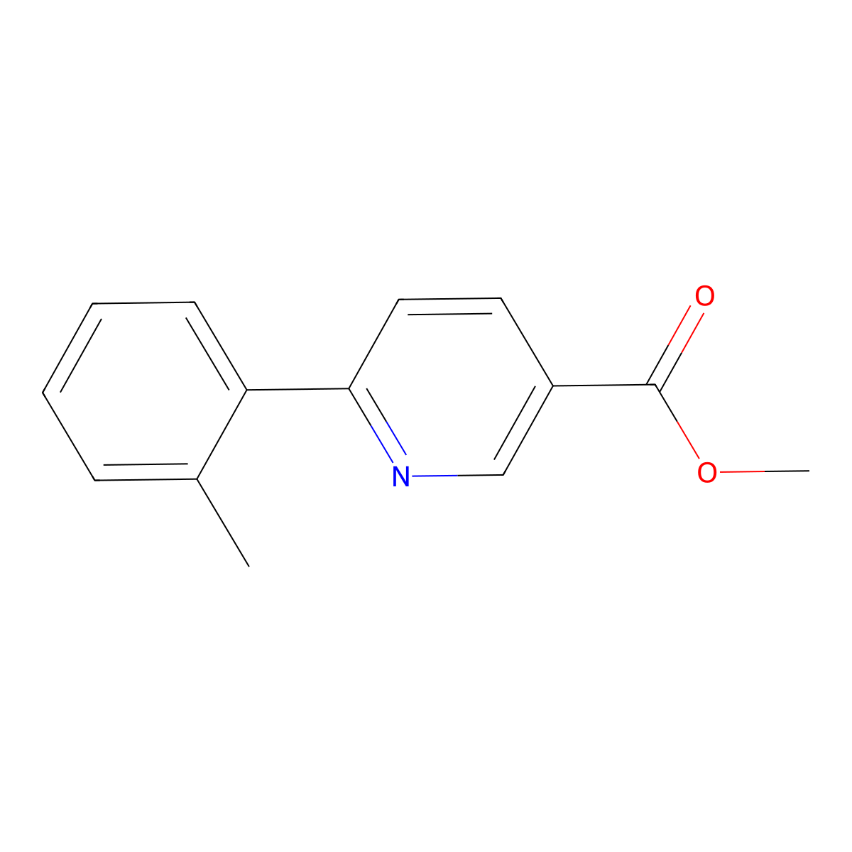 Methyl 6-(o-tolyl)nicotinate molecular structure, CAS 175153-31-8
