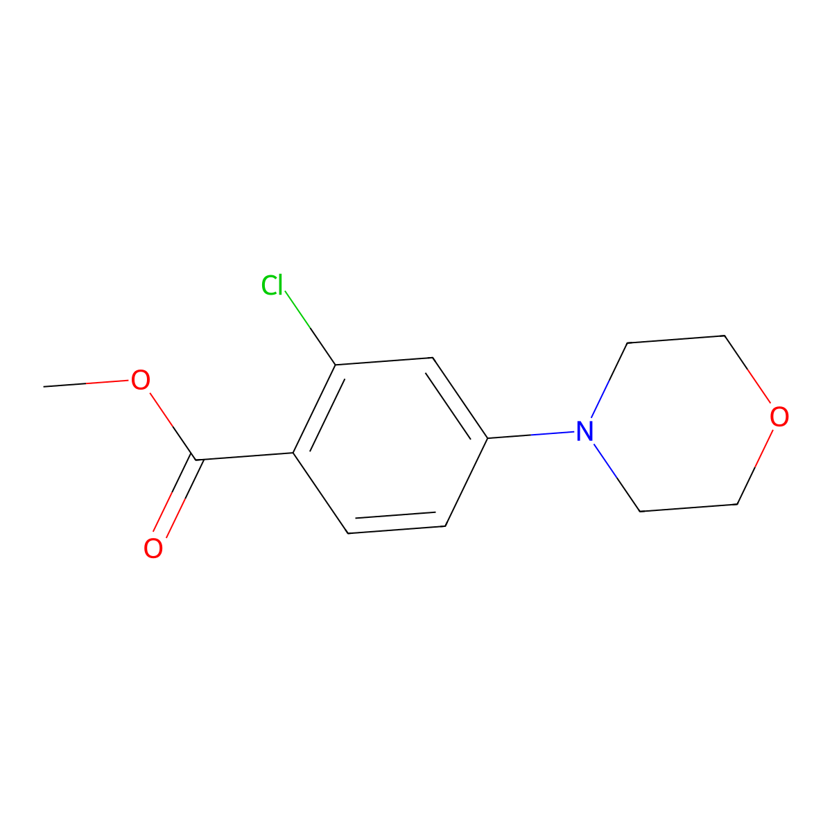 Methyl 2-chloro-4-morpholin-4-ylbenzoate molecular structure, CAS 175153-39-6