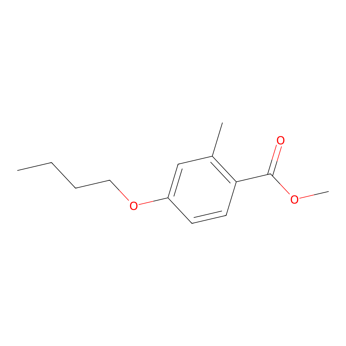 Methyl 4-butoxy-2-methylbenzoate molecular structure, CAS 175153-42-1