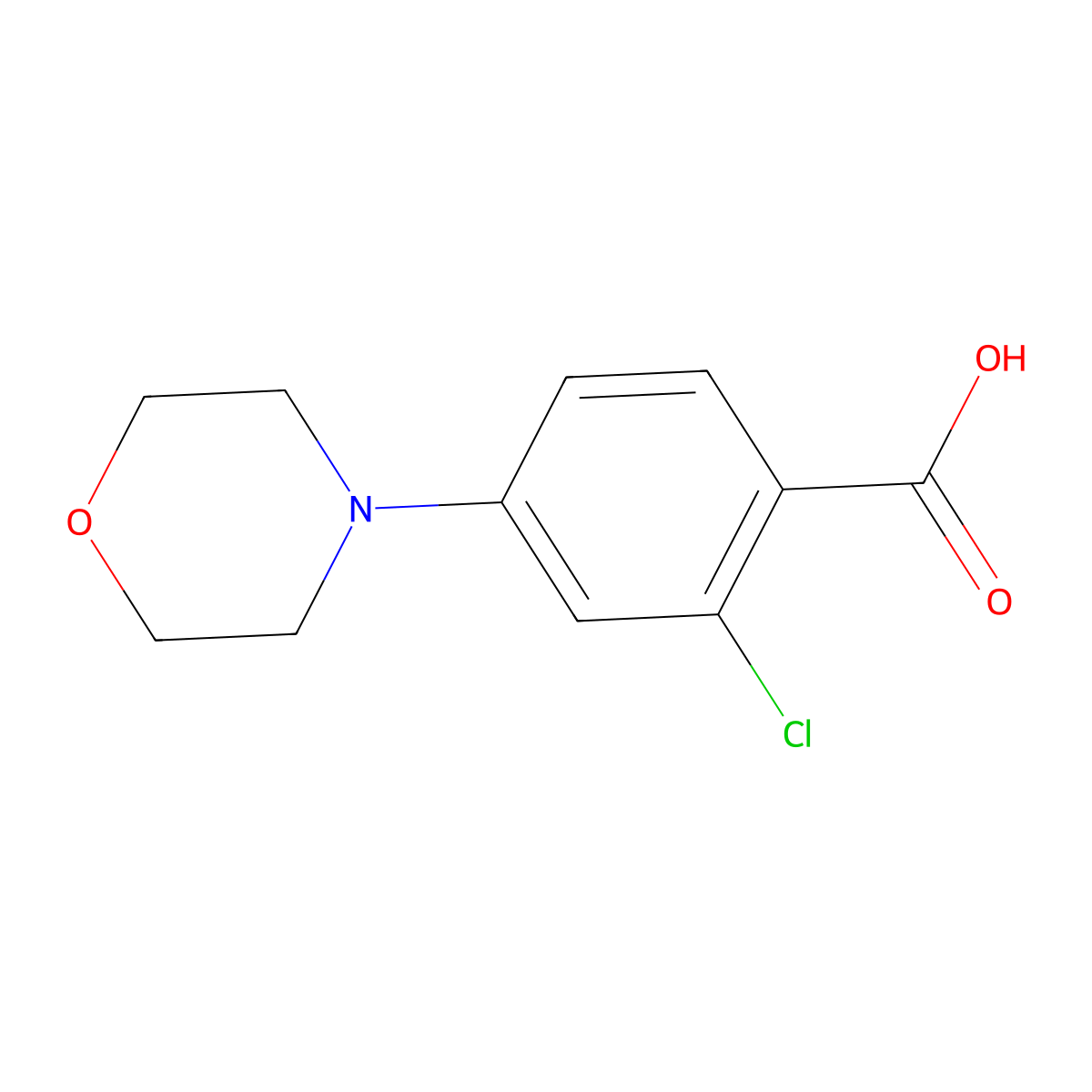 2-Chloro-4-morpholinobenzoic acid molecular structure, CAS 175153-55-6