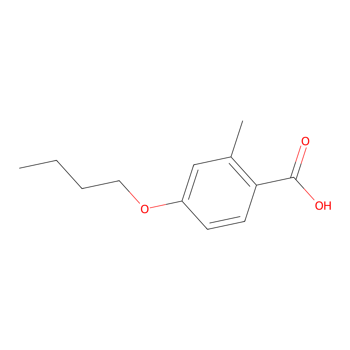 4-Butoxy-2-methylbenzoic acid molecular structure, CAS 175153-56-7