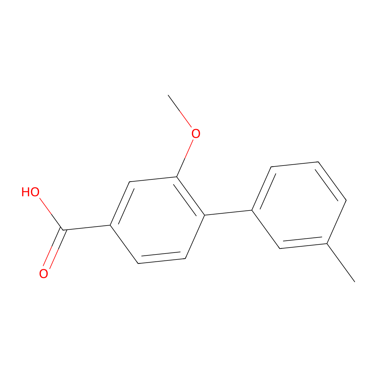 3-Methoxy-4-(3-methylphenyl)benzoic acid molecular structure, CAS 175153-66-9