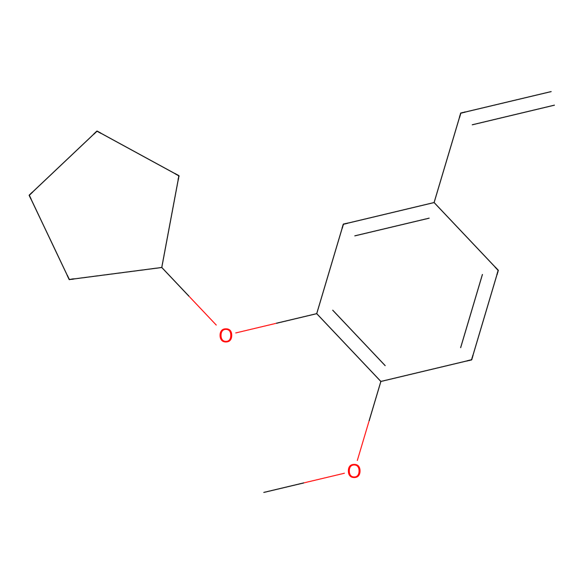 2-(Cyclopentyloxy)-1-methoxy-4-vinylbenzene molecular structure, CAS 175165-63-6