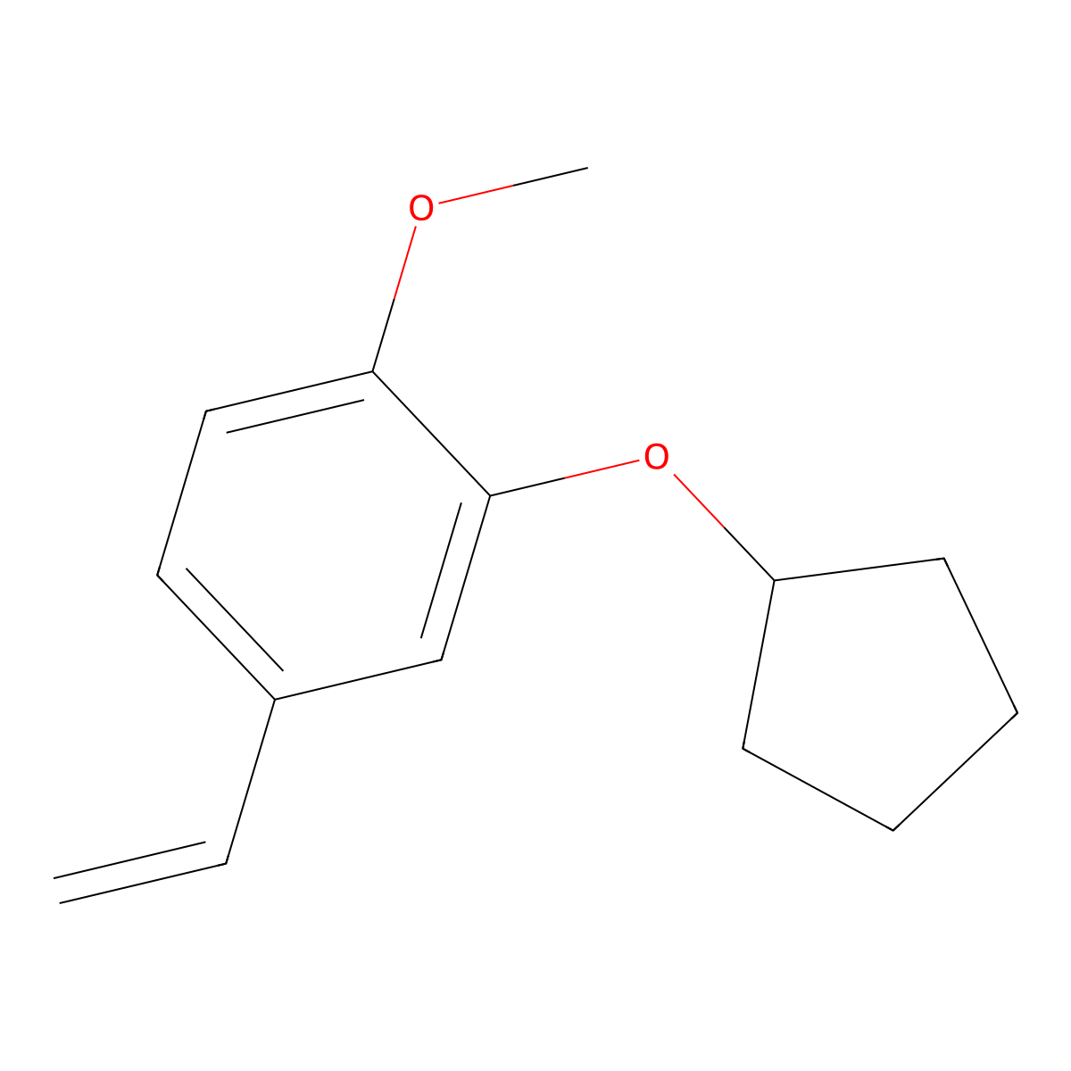 2-(Cyclopentyloxy)-1-methoxy-4-vinylbenzene molecular structure, CAS 175165-63-6