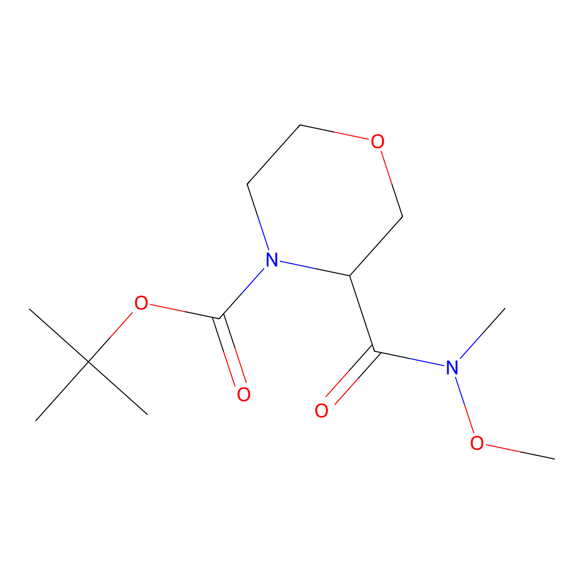 tert-Butyl 3-(methoxy(methyl)carbamoyl)morpholine-4-carboxylate molecular structure, CAS 175165-76-1