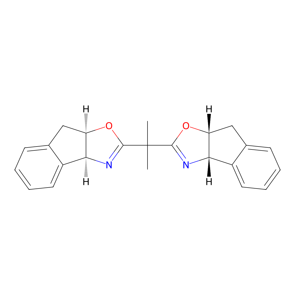 (3aS,3'aS,8aR,8'aR)-2,2'-(1-Methylethylidene)bis[3a,8a-dihydro-8H-Indeno[1,2-d]oxazole molecular structure, CAS 175166-51-5