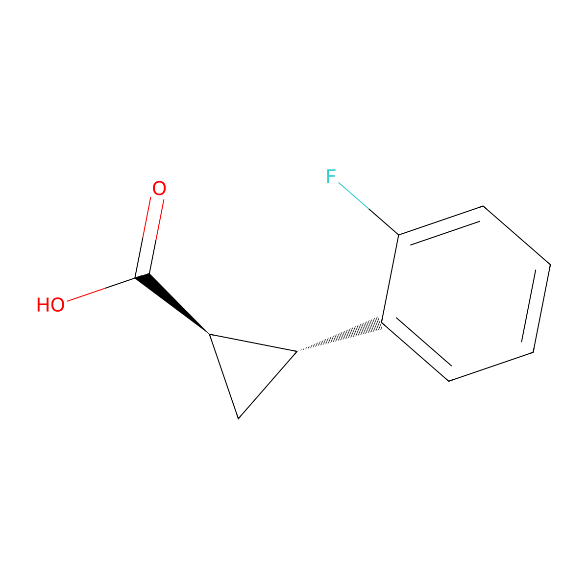 (1R,2R)-2-(2-fluorophenyl)cyclopropanecarboxylic acid molecular structure, CAS 175168-71-5