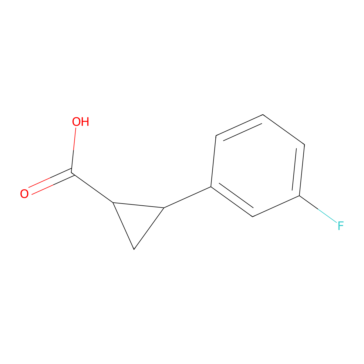rac-(1R,2R)-2-(3-fluorophenyl)cyclopropane-1-carboxylic acid molecular structure, CAS 175168-72-6