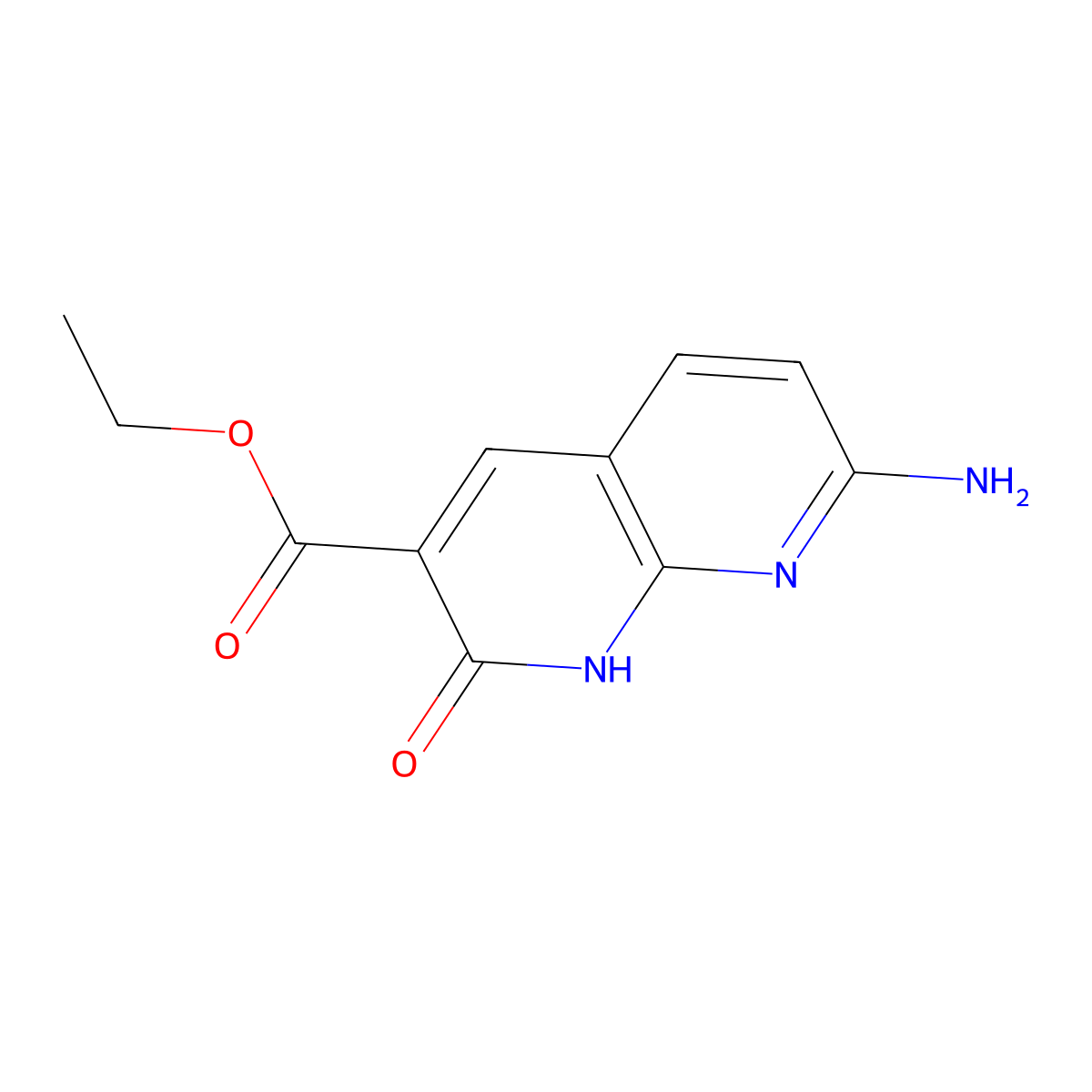 Ethyl 7-amino-2-oxo-1,2-dihydro-1,8-naphthyridine-3-carboxylate molecular structure, CAS 17517-68-9
