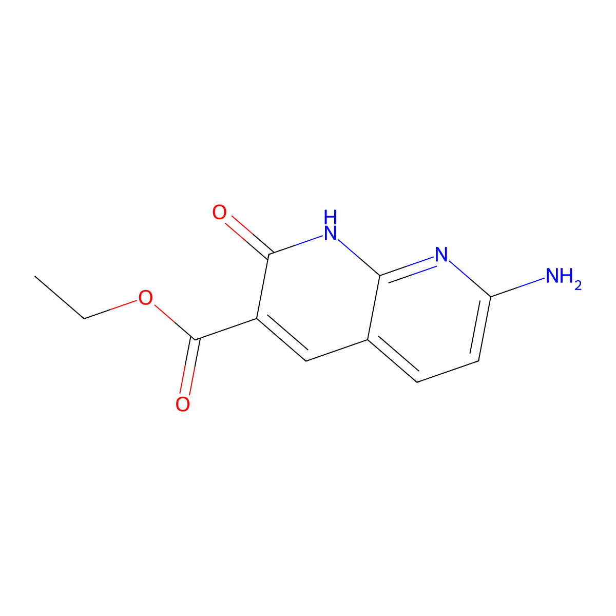 Ethyl 7-amino-2-oxo-1,2-dihydro-1,8-naphthyridine-3-carboxylate molecular structure, CAS 17517-68-9