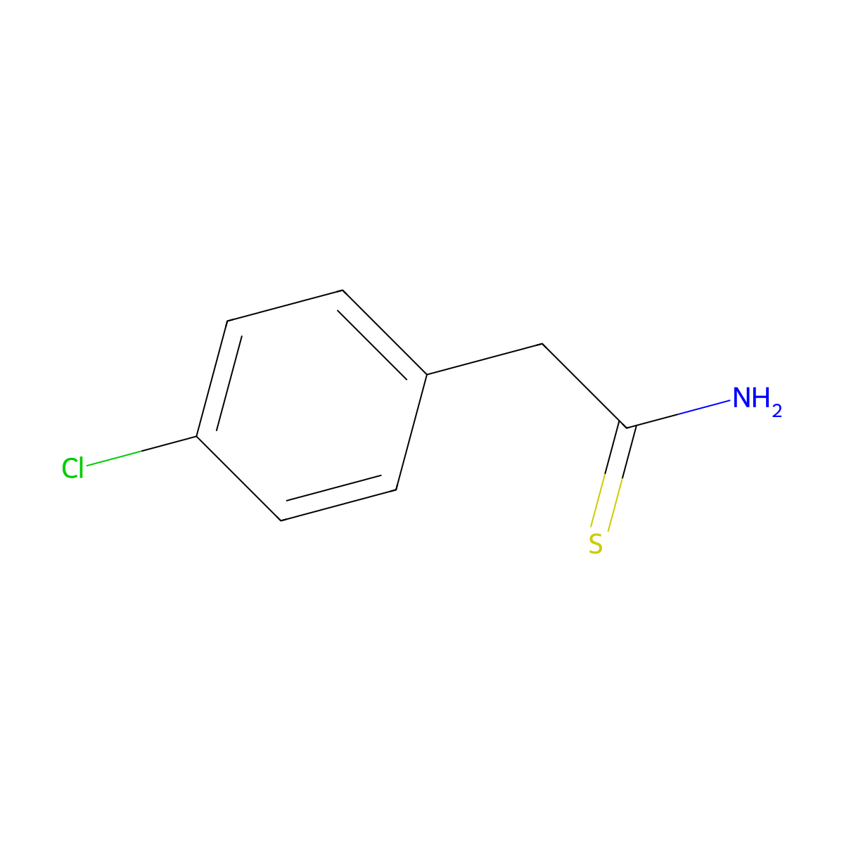 2-(4-Chlorophenyl)ethanethioamide molecular structure, CAS 17518-48-8