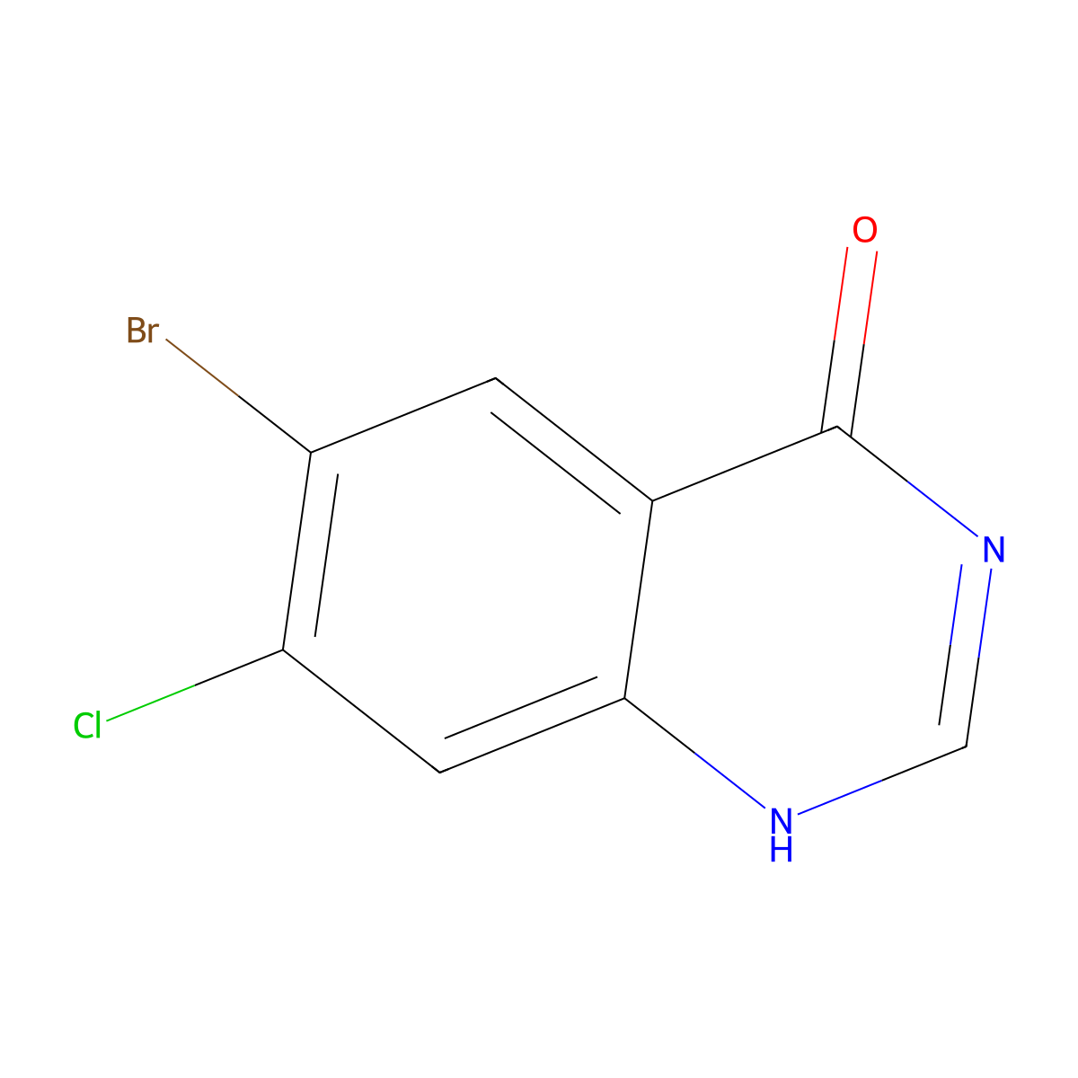 6-bromo-7-chloro-1H-quinazolin-4-one molecular structure, CAS 17518-95-5