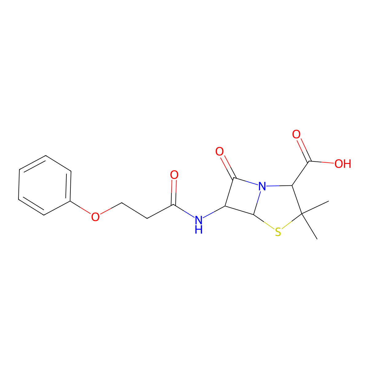 Homophenoxymethylpenicillin molecular structure, CAS 1752-26-7