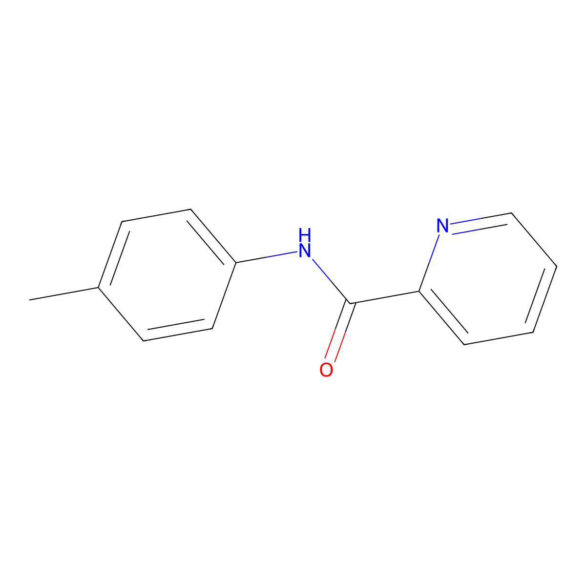 2-Pyridinecarboxamide, N-(4-methylphenyl)- molecular structure, CAS 1752-86-9
