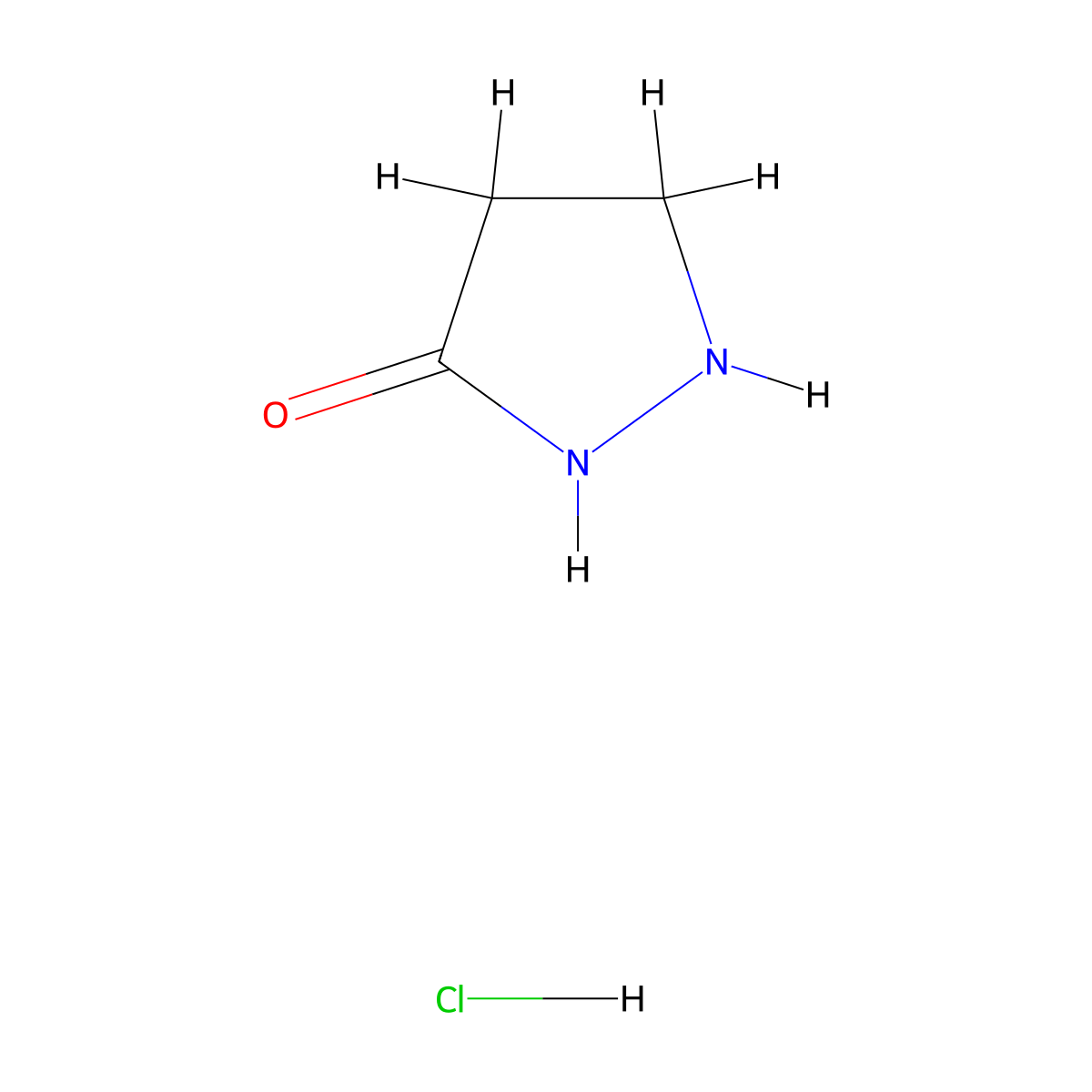 Pyrazolidin-3-one hydrochloride molecular structure, CAS 1752-88-1