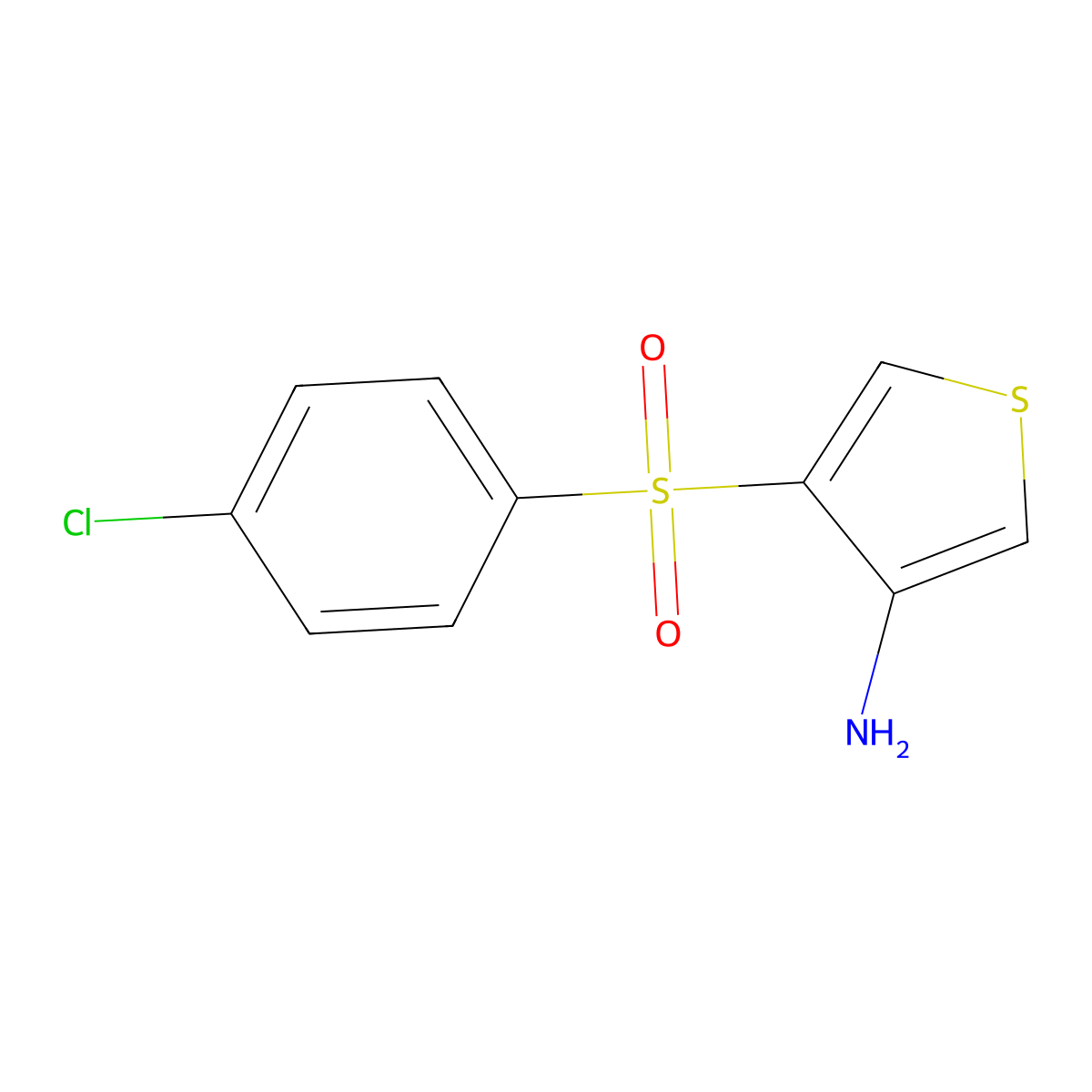 3-Amino-4-[(4-chlorophenyl)sulphonyl]thiophene molecular structure, CAS 175201-48-6